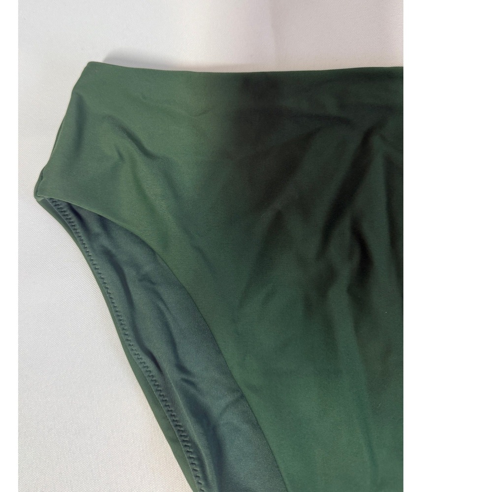 High-Waist Green Bikini Bottom - Women's Swim - Picture 4 of 8